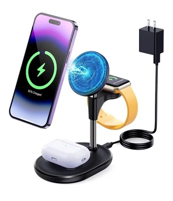 3 in 1 Wireless Charging Station for Multiple Devices Apple, 20W QC3.0 Fast... - Image 1 of 4
