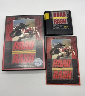 Road Rash Sega Genesis 1991 CIB COMPLETO FUNCIONA Videojuego Moto Juguete De Colección Foto 1 de 4