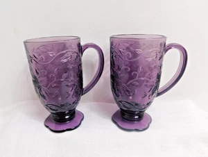 i7 - Princess House USA Fantasia Crystal Amethyst (Purple) 6" Mugs Lot of 2 - Picture 1 of 5
