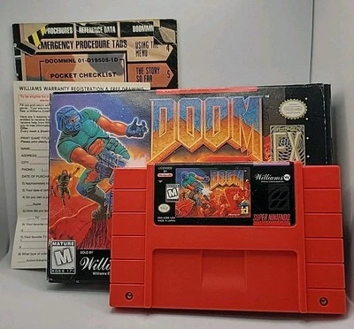 Doom (Super Nintendo Entertainment System, 1995) SNES - CIB Complete - Image 1 of 4