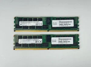 Micron 64GB 2x32GB DDR4 2400Mhz ECC MTA36ASF4G72PZ 2Rx4 R430 R630 R730 R830 - Picture 1 of 2