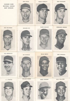Juego parcial de 16 tarjetas de béisbol de los Chicago Cubs 1969 Milton Bradley MLB Foto 1 de 2