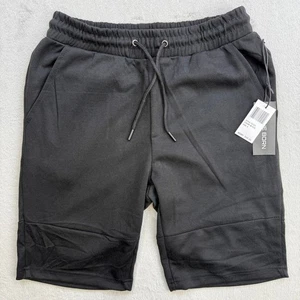 True Born Mens Black Shorts Knit Drawstring Waist Zipper Pockets Size S - Picture 1 of 8
