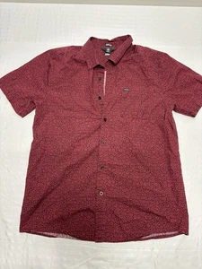 Volcom Men's Black Everett Oxford Short Sleeve Button Down Shirt Size XL Red - Picture 1 of 8