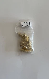 MONOPOLY Deluxe Edition Board Game Replacement 12 Pieces Gold Tone Tokens Bag - Picture 1 of 2
