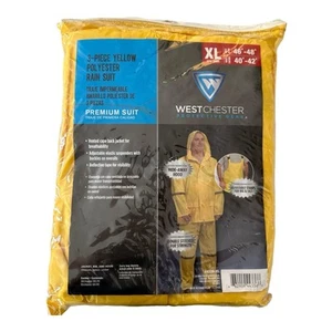 Westchester Protective Gear Men Rain Suit XL Yellow 3-Piece Premium Jacket Pants - Picture 1 of 7