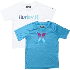 HURLEY BOYS TOP - RASHGUARD PACK SZ 6 BLUE WHITE - SWIM SHIRT UV 50+ QUICK DRY - Picture 1 of 1