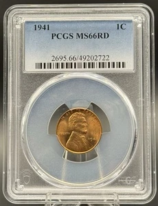 1941 Lincoln Wheat Cent PCGS MS66 RD Red DDO DDR Error Coin Lincoln Penny - Picture 1 of 11