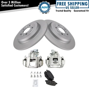 Rear Brake Pad & Rotor Kit Premium G-Coated Semi-Metallic Fits Ford Lincoln - Picture 1 of 12
