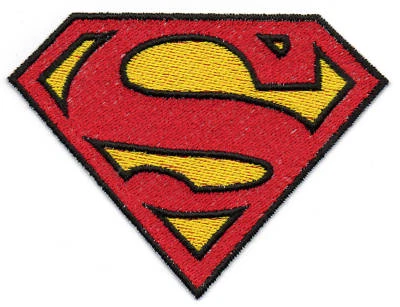 PATCH RICAMO TOPPA SUPERMAN FILM LOGO RICAMATO TERMOADESIVO CON FERRO DA STIRO