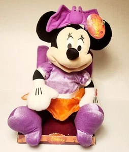 DISNEY 14" Plush Animated HALLOWEEN MINNIE MOUSE Purple Bat Costume 2012 - Picture 1 of 6