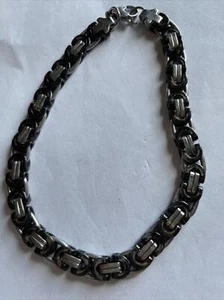 Pulsera tobillo cadena de eslabón de 5 mm negra y plateada - Imagen 1 de 4