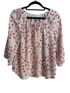 Maglione casual LOFT mini design floreale allover manica a 3/4 taglia LP - Foto 1 di 12
