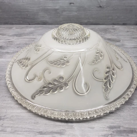 Vintage 12" White Frosted Glass Ceiling Light Shade Globe Cover 3 chain Cover