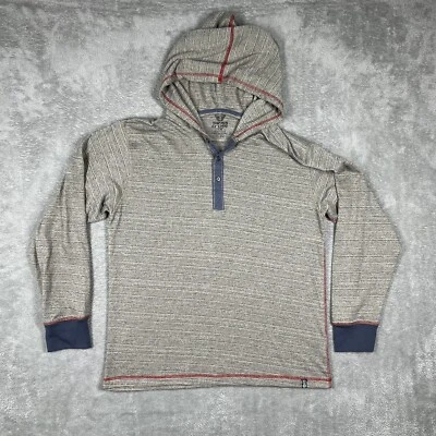 Camisa Swiss Cross Para Hombre Con Capucha Manga Larga Talla Grande Rayas Beige Tostado Foto 1 de 4