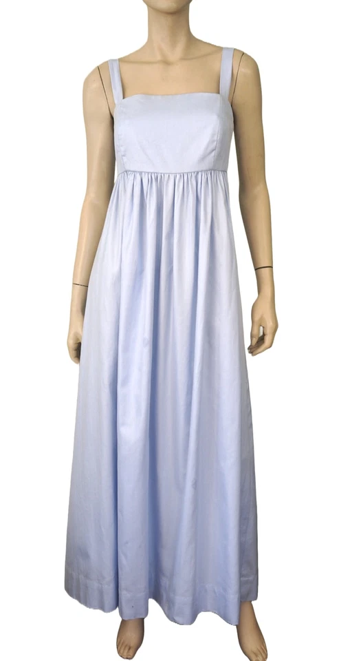 Maxi Vestido JENNI KAYNE Talla L Azul Espiga Algodón Estampado Oxford Foto 1 de 4