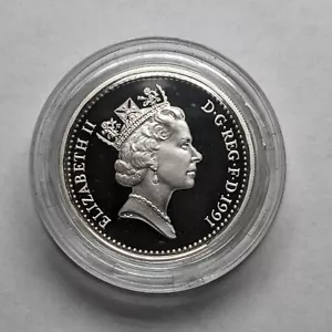 Großbritannien Silber PiedFort 1991 PP 1 Pound 9,5 Gramm 0,925 Münzbox - Bild 1 von 9