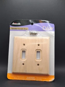 Amerelle  Unfinished Stainable/Paintable Wood - Double Switch Cover - Picture 1 of 3