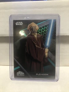 2023 Star Wars Chrome Black PLO KOON # 97 GREEN Refractor Card /99 - Picture 1 of 11
