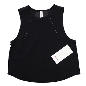 New Lululemon Size 6 Black Sculpt Cropped Tank Lightweight Reflective Details - Picture 1 of 7