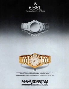 1990 Ebel Watch Original Color Print Ad - Foto 1 di 1