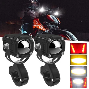 2 piezas 4 modos DC 9-30V DRL luces de señal de conducción motocicleta ATV focos LED - Imagen 1 de 11