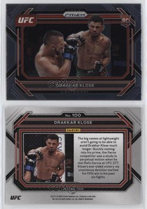 2023 Panini Prizm UFC Drakkar Klose #100 Rookie RC