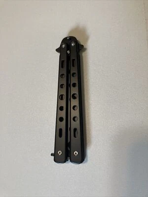 Faca de treino borboleta ferramenta de treinamento maçante lâmina de metal faca preta - Imagem 1 de 4