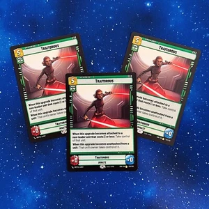 Traitorous Star Wars Unlimited Card SOR #122 Spark Of Rebellion Upgrade PLAYSET - Picture 1 of 3