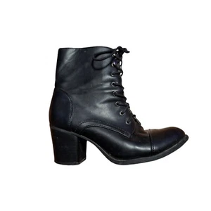 Carrini Black Womens 7.5 Combat Witchy Whimsigoth Boots FairyGrunge Ren Fair - Picture 1 of 10