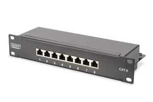 Panneau de Brassage Cat. 6 – 8 Ports – Prises RJ45 – Montage en Rack 10 Pouce... - Photo 1/7