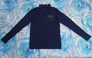 Polo t-shirt Guess (size XS - S) blu colletto bottoni cotone maniche lunghe - Imagen 1 de 12