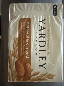 4 Bars-Yardley London Oatmeal & Almond Natural Moisturizing Bath Bars - Picture 1 of 3