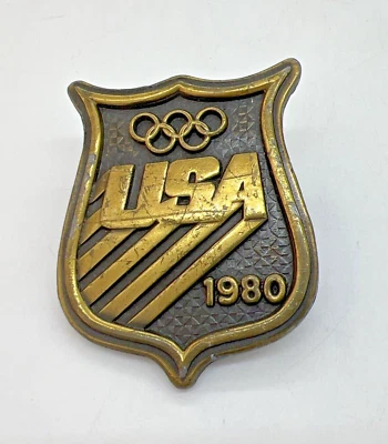 USA Olympics Sports Belt Buckle Bergamot Brass Works Vintage 1980 - Image 1 of 4