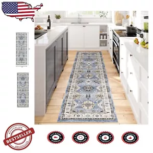Vintage 2x6 Non-Slip Hallway Runner Rug - Machine Washable and Stain Resistant - Picture 1 of 12