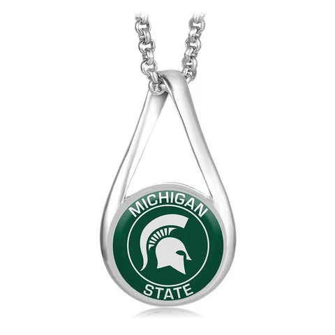Michigan State Spartans Womens Sterling Silver Necklace Gift D28R Cover