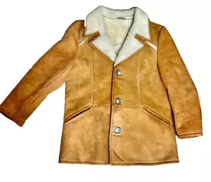 Friitala Herren Lammfell Shearling Ledermantel Gr. 52 braun Geweihknöpfe GR - Bild 1 von 7