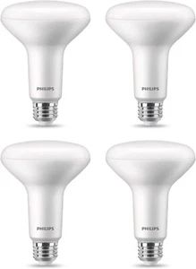 Philips LED BR30 100W Soft White, Dimmable Flicker Free Warm Glow Effect, 4 pk - Picture 1 of 10
