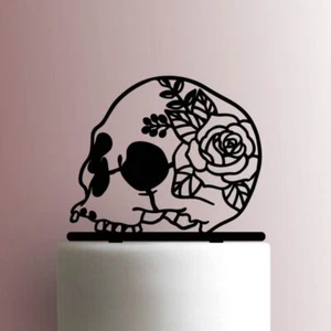 Calavera con flor de rosa 225-A756 tapa para pastel - Imagen 1 de 2