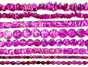 Pink Crazy Lace Agate OVAL SQUARE CIRCLE RECTANGLE CHIP 15.5 Inch Strand - Picture 1 of 10