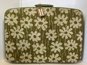Vintage Samsonite 1960s Daisy Fashionaire 23” Flower Luggage Suitcase With Key - Picture 1 of 23