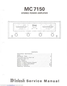 Service Manual-Anleitung für McIntosh MC 7150 - Picture 1 of 1