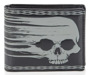 Smeared Skull Gents Leatherette Wallet - Picture 1 of 4