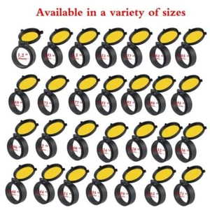 Outdoor Hunting Rifle Scope Cover Flip Up Yellow Cap Open Objective Lens Eye - Picture 1 of 39