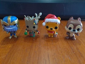 4 Stück 2022 Funko Pocket Pop mit Marvel Holiday Thanos, Groot, Winnie, Fox - Bild 1 von 15