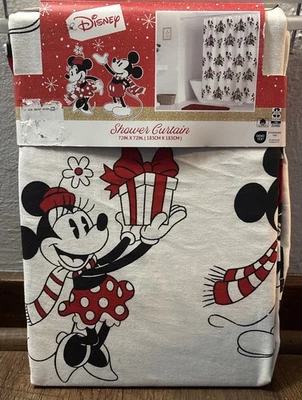 "Cortina de ducha de vacaciones árbol de Navidad Walt Disney Mickey & Minnie Mouse 72 x 72""" Foto 1 de 2