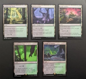 MTG Magic Set of 5 Golgari Dual Lands Commander Deck Staples Black Green Mana - Picture 1 of 1