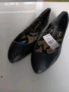 NEW Womens Primark Flat Black Pumps Dolly Shoes Size 6/39 - Picture 1 of 5