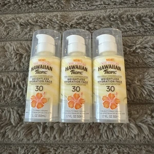 (3) Hawaiian Tropic Silk Hydration Wightless Face SPF 30 Sunscreen 1.7 OZ - Picture 1 of 3