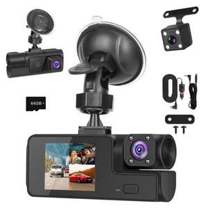 3 Channel Dash Camera Front and Rear Inside,1080P HD Dash Cam Car DVR Video R... - Picture 1 of 8